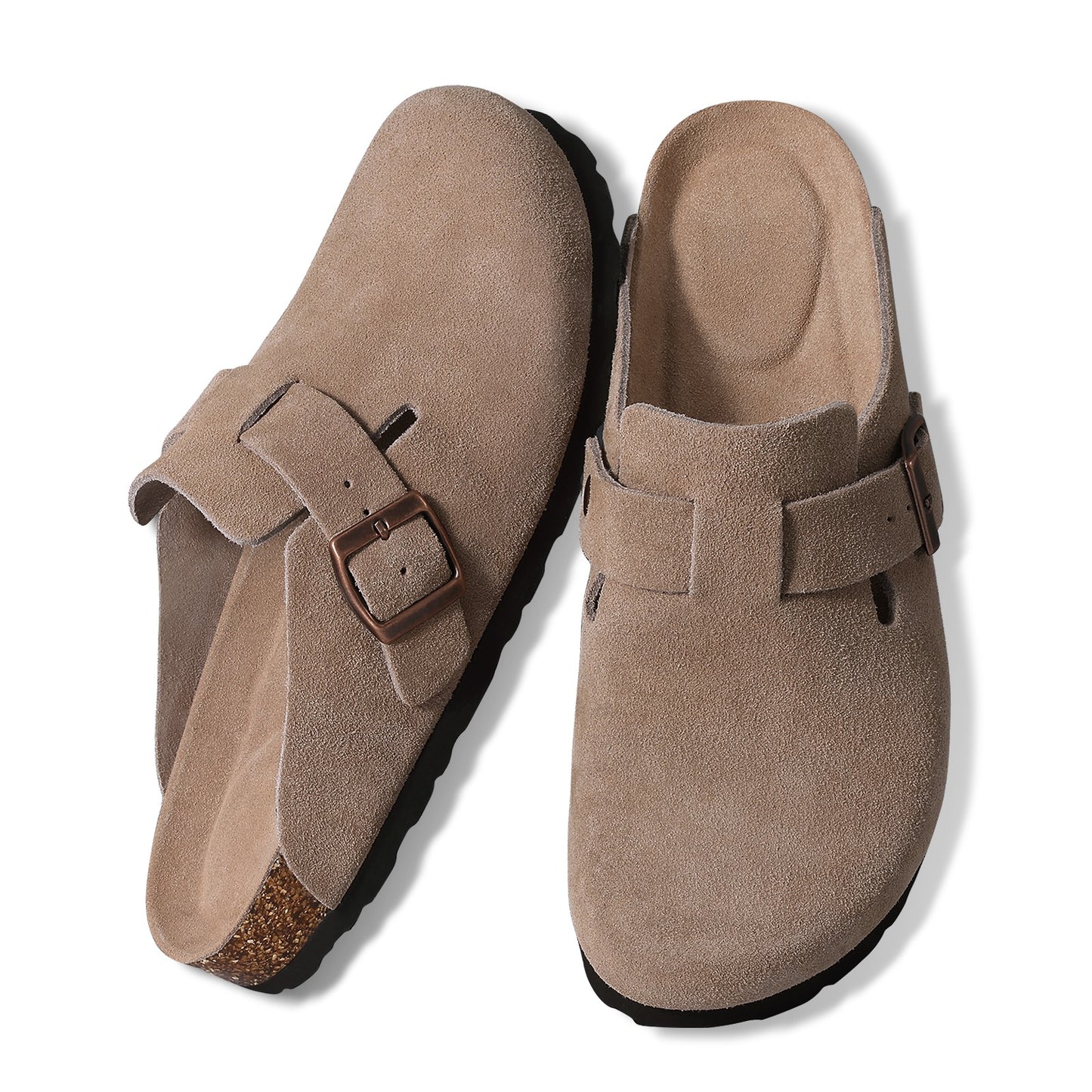 Suede Mules Cork Footbed Clogs