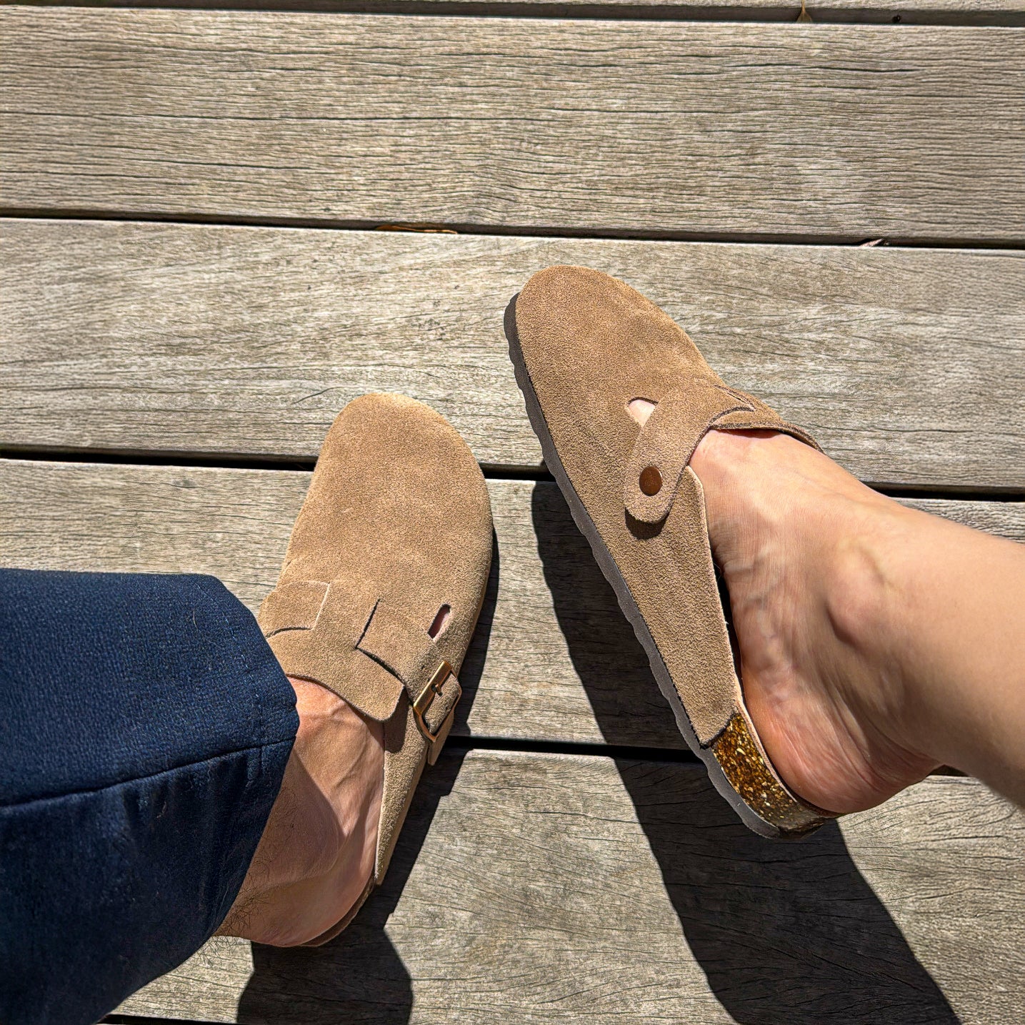 Suede Mules Cork Footbed Clogs