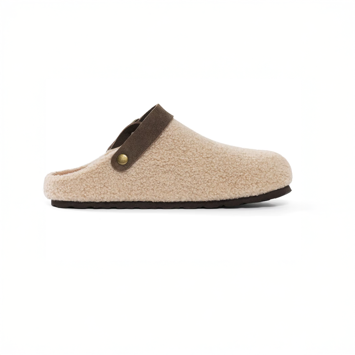 Plush Buckle Slippers