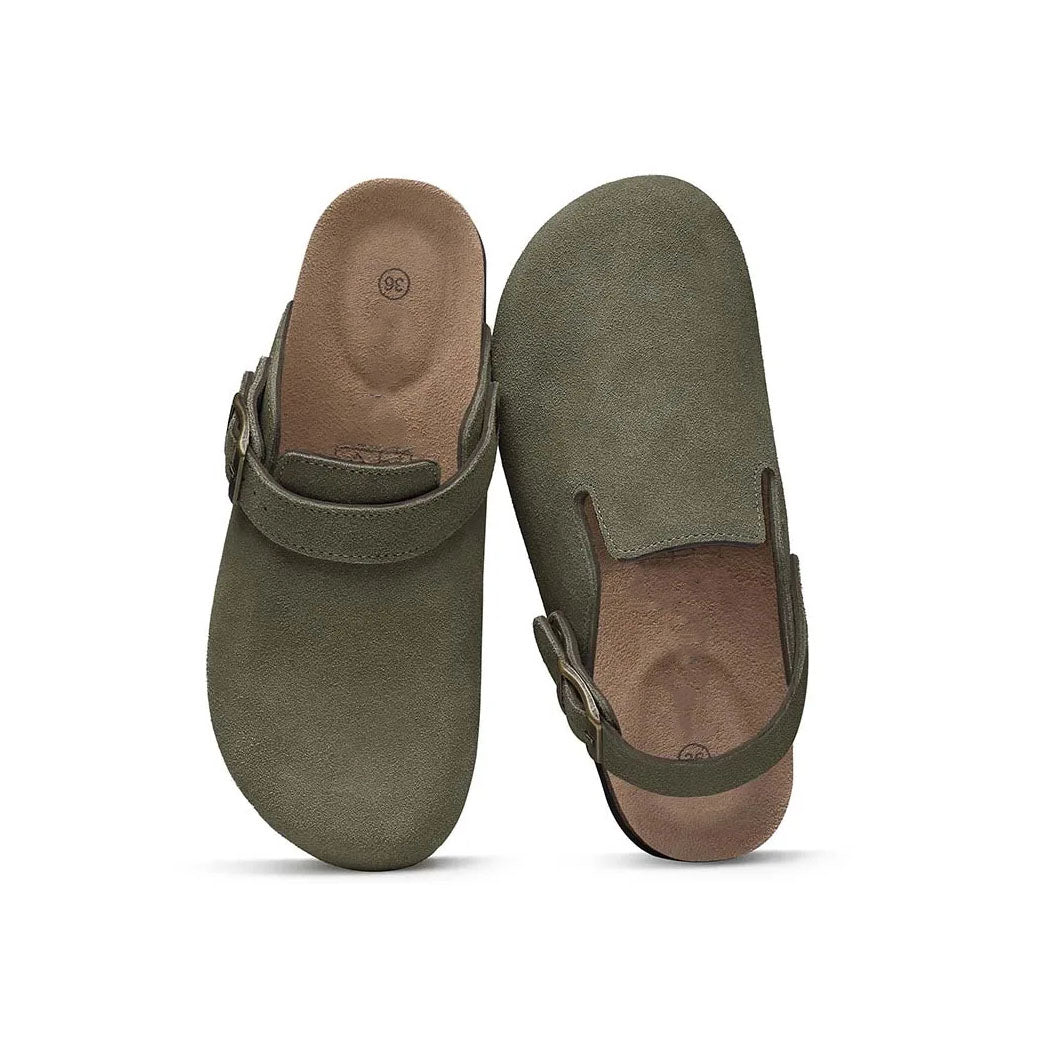 HearthBuckle Suede clogs