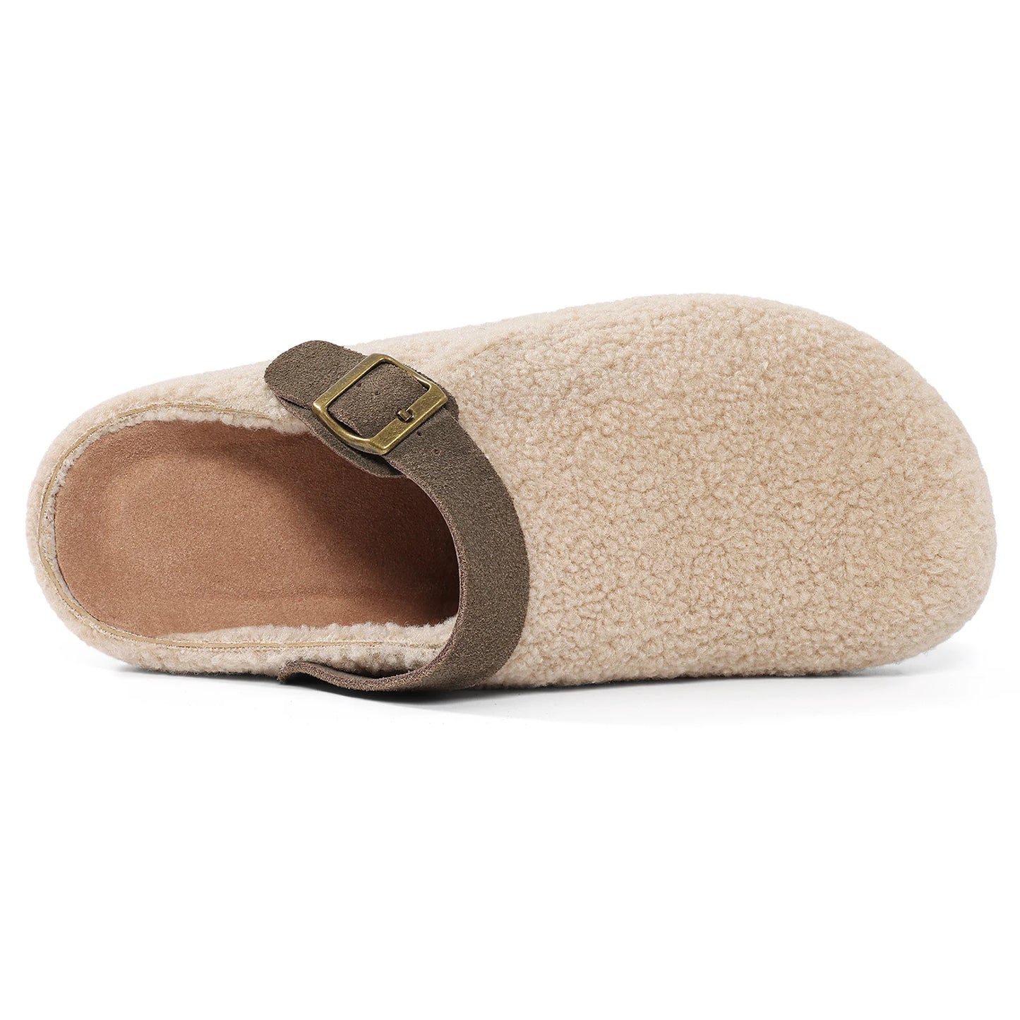 Plush Buckle Slippers