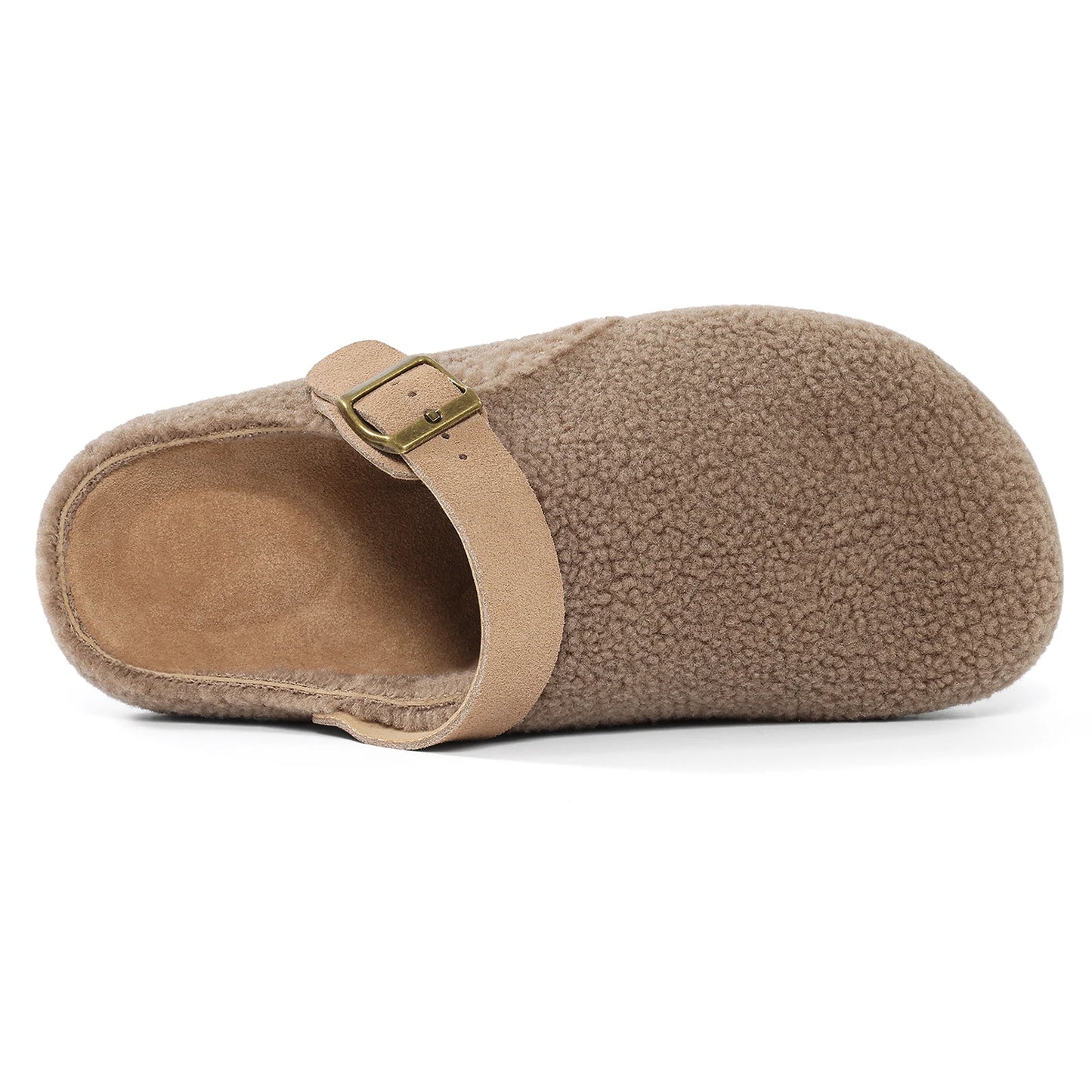 Plush Buckle Slippers