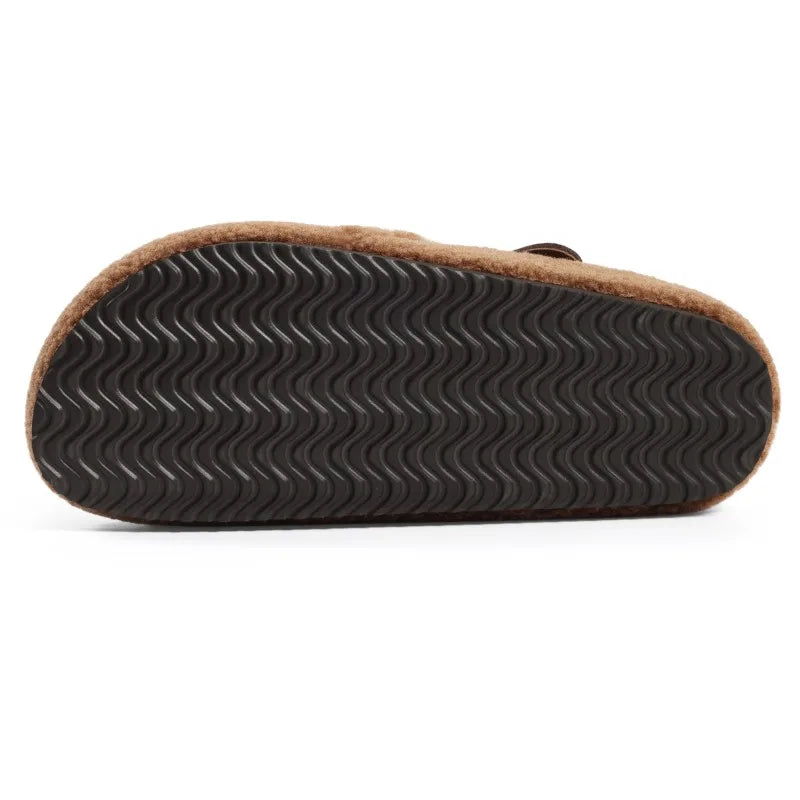Plush Buckle Slippers