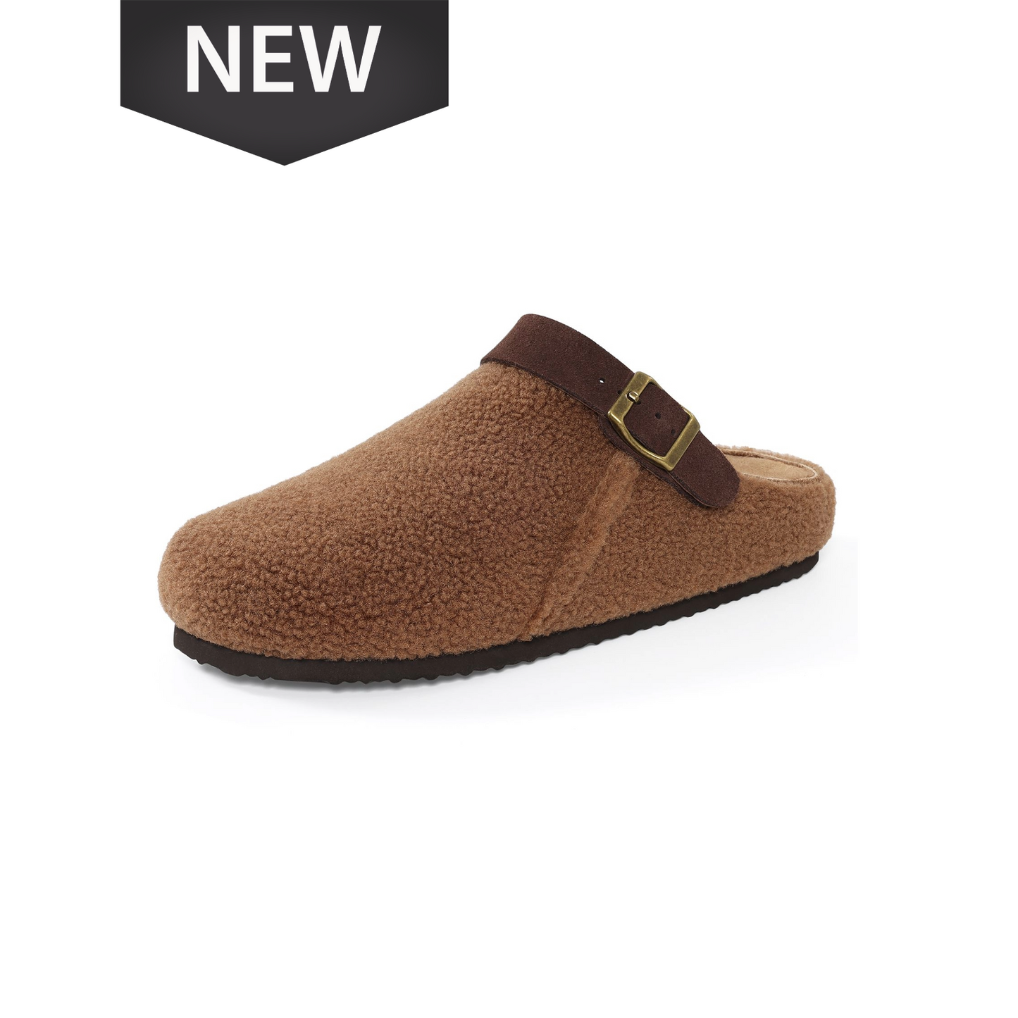 Plush Buckle Slippers