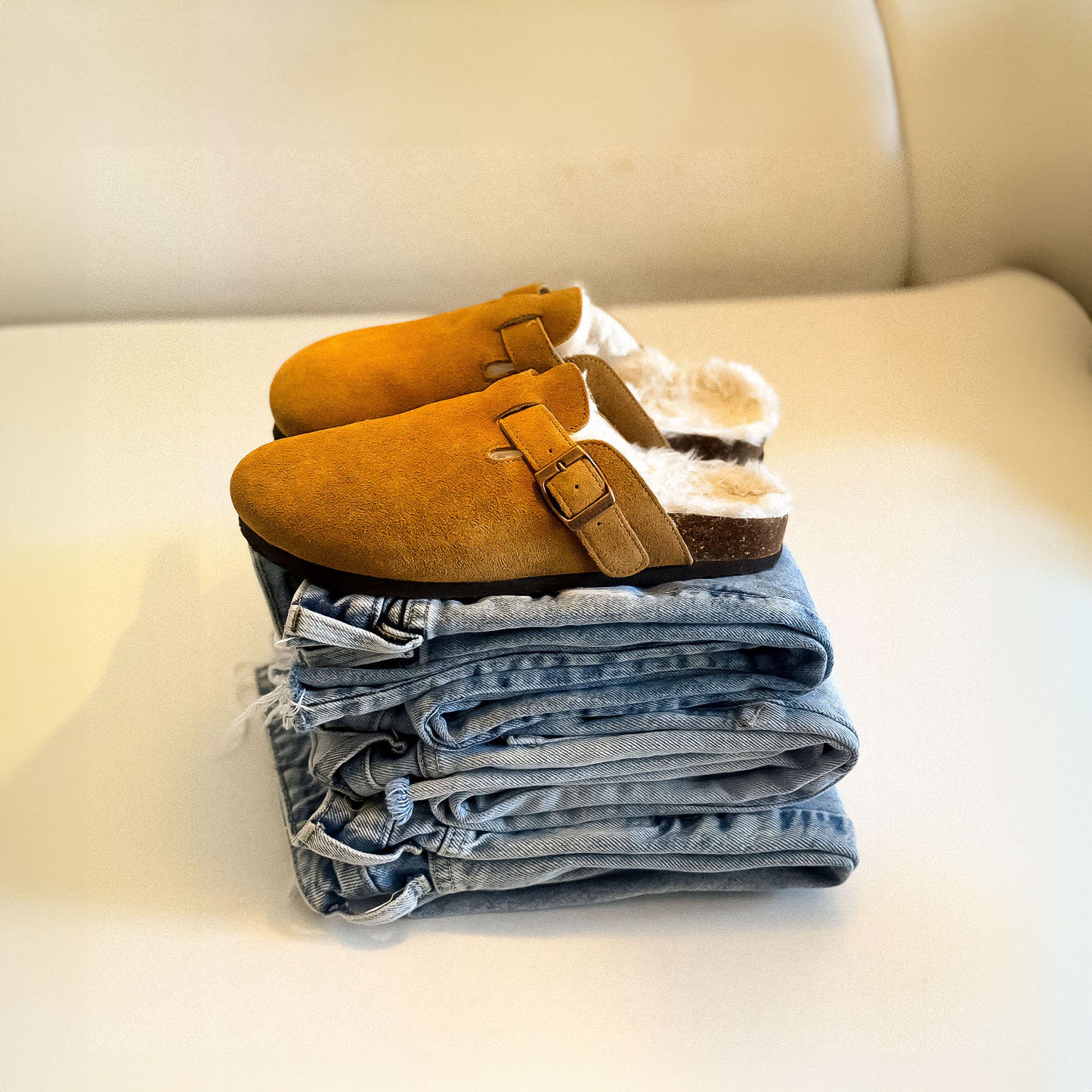 Suede Fur Clogs