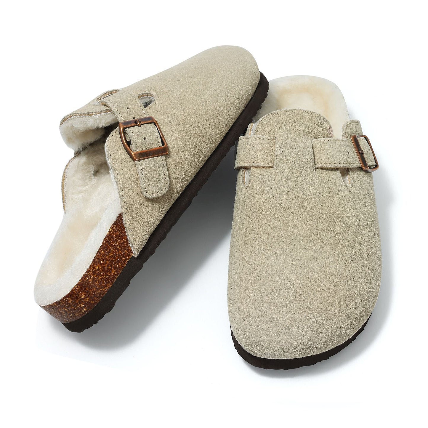 Suede Fur Clogs