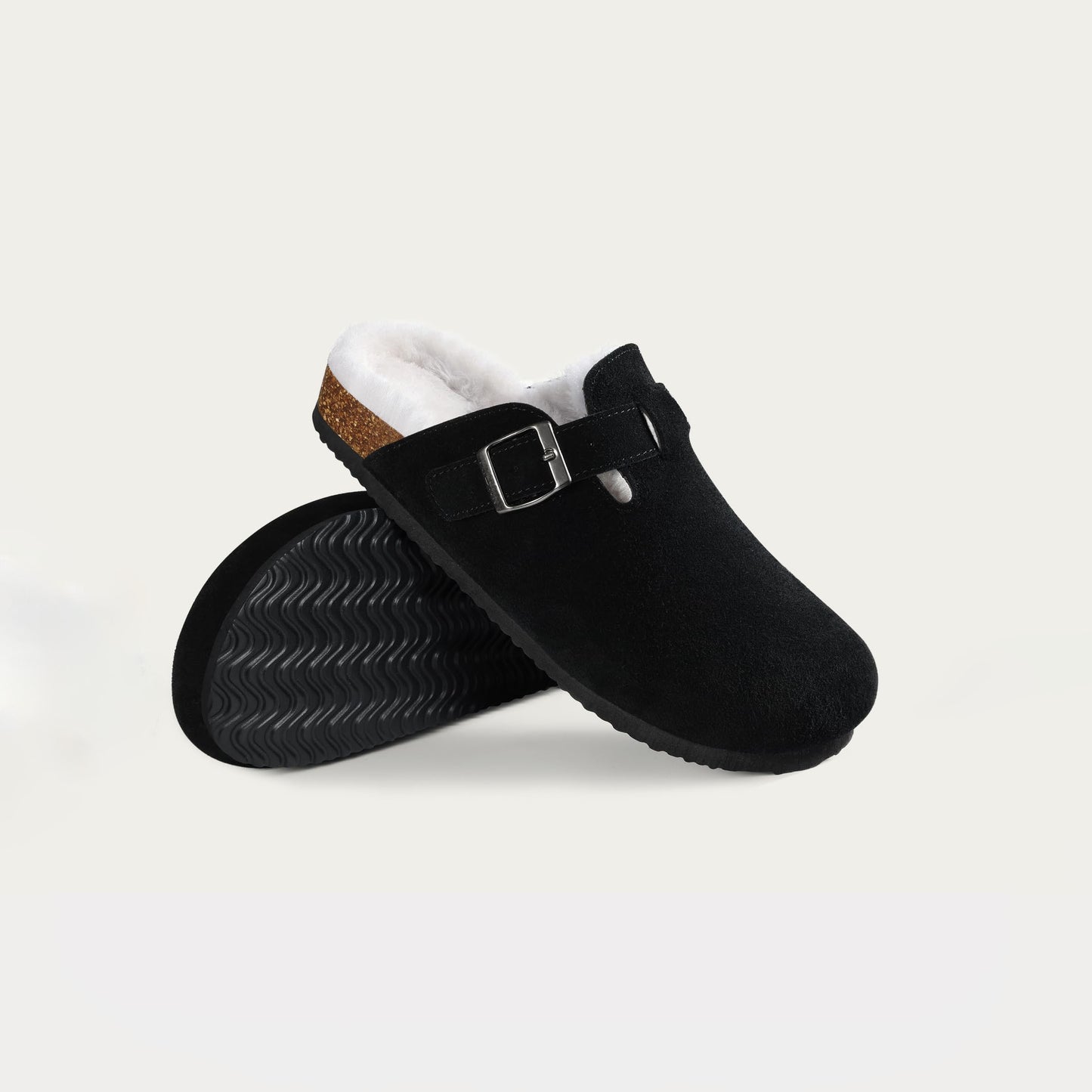 Suede Fur Clogs