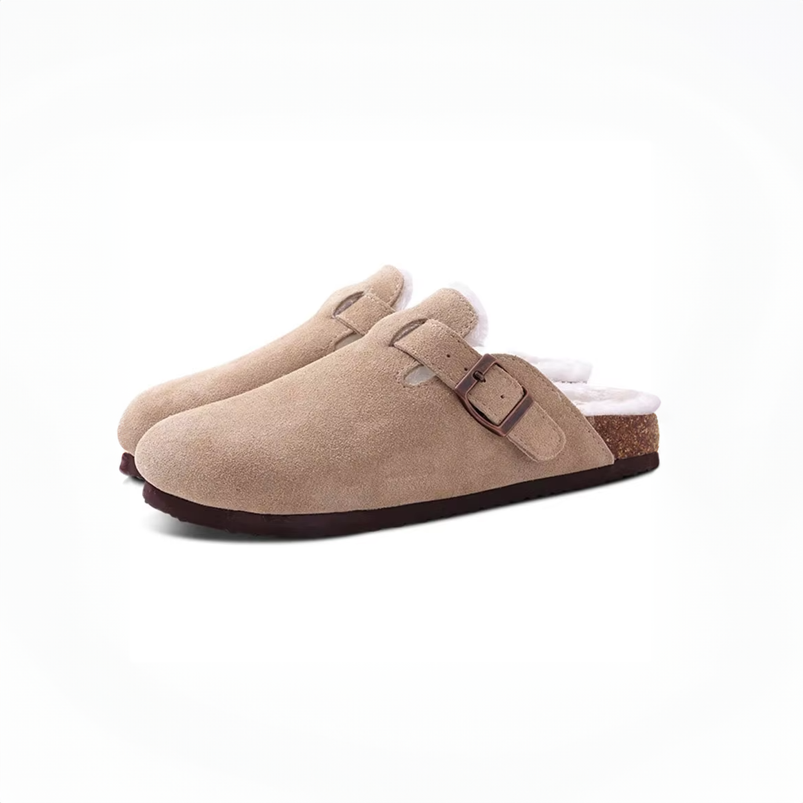 Suede Fur Clogs