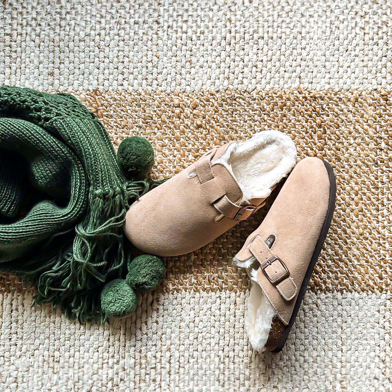 Suede Fur Clogs