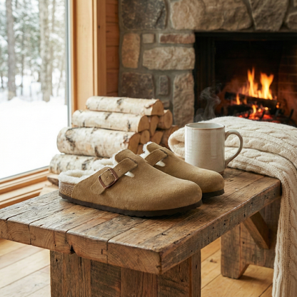 Suede Fur Clogs