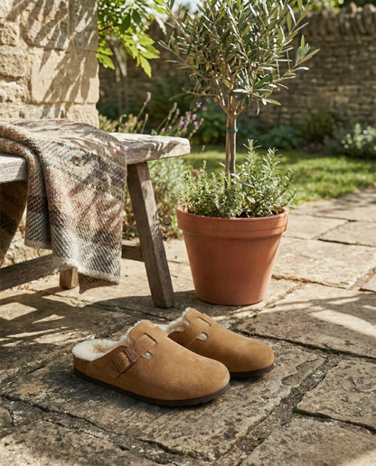 Suede Fur Clogs