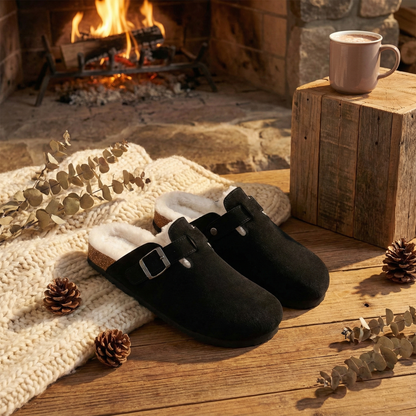 Suede Fur Clogs