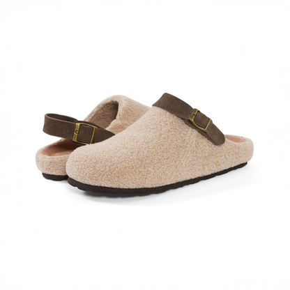 Plush Buckle Slippers