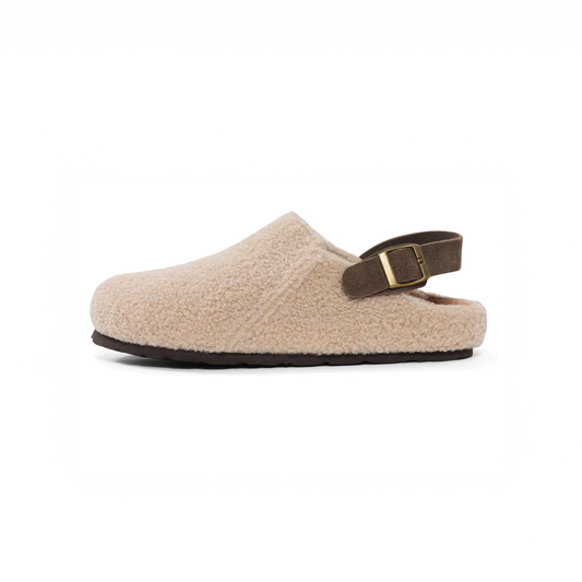 Plush Buckle Slippers