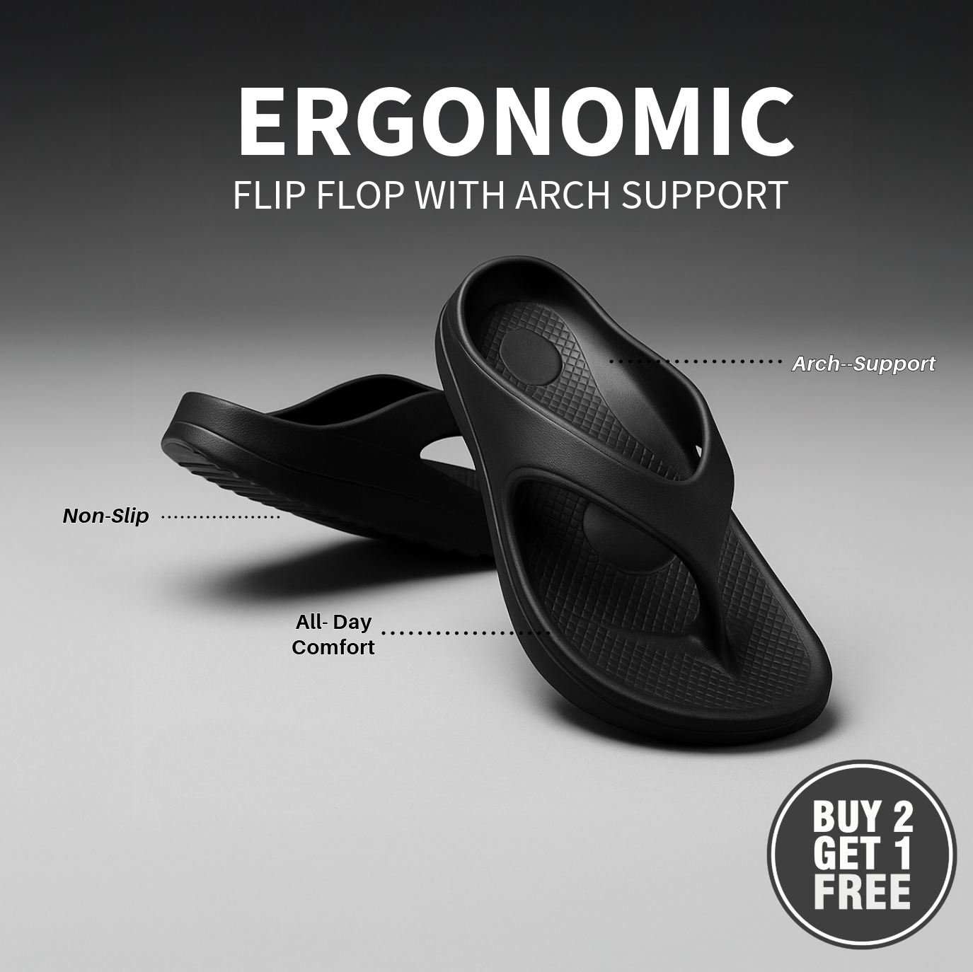 Ergonomic Flip Flop with Arch Support