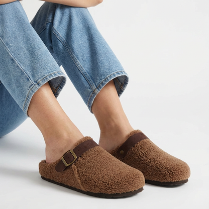 Women's Teddy Slippers - Adjustable Strap
