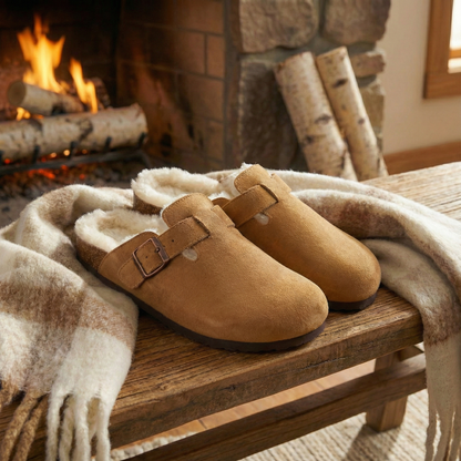 Suede Fur Clogs