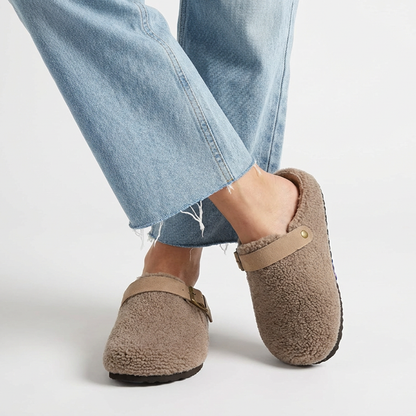 Women's Teddy Slippers - Adjustable Strap
