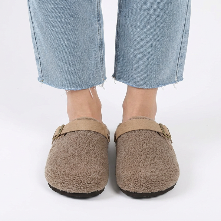 Women's Teddy Slippers - Adjustable Strap