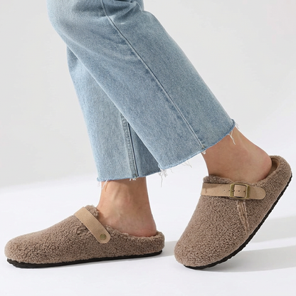 Women's Teddy Slippers - Adjustable Strap